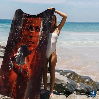 Serviette plage Cristiano Ronaldo CR7 foot