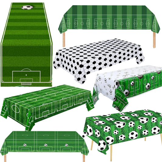 Nappe Jetable Thème Football – Décoration Anniversaire – Chemin de Table Plastique – Fête Enfant ou Événement Sportif