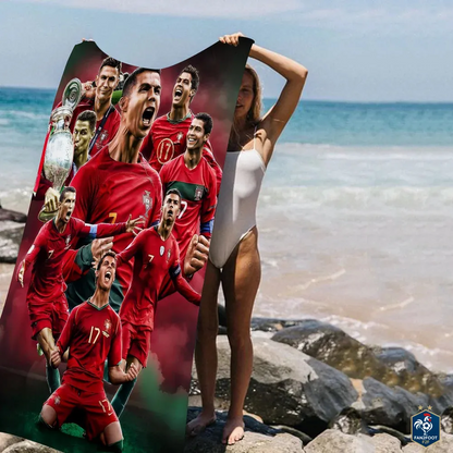 Serviette plage Cristiano Ronaldo CR7 foot
