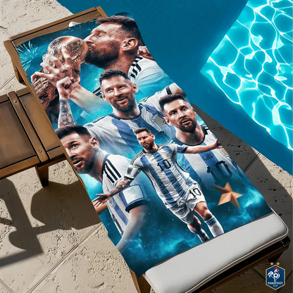 Serviette plage Messi foot