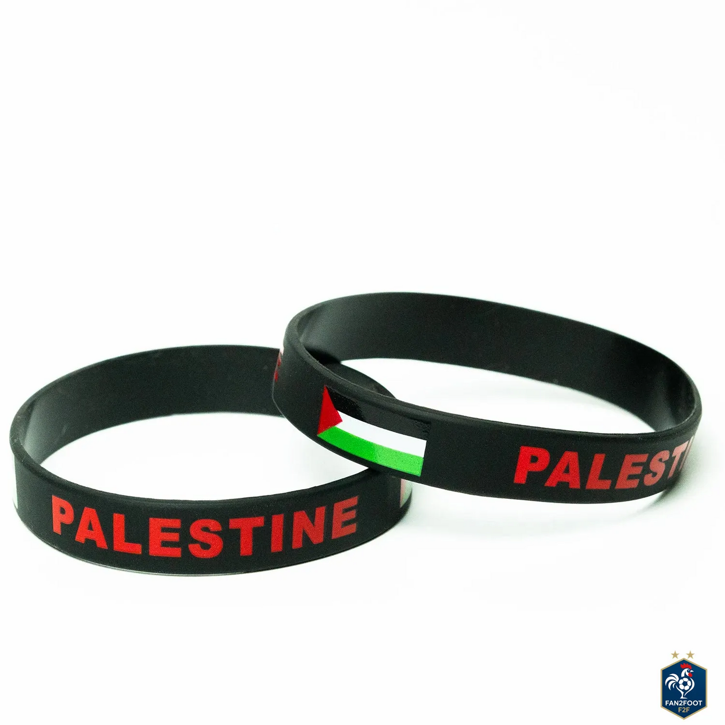 Lot de 2 Bracelets en Silicone Palestine foot