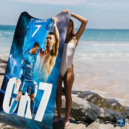 Serviette plage Cristiano Ronaldo CR7 foot