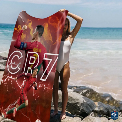 Serviette plage Cristiano Ronaldo CR7 foot