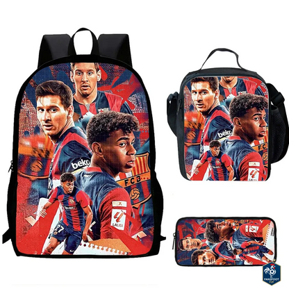 Ensemble Cartable Enfant 3 Pièces – Sac à Dos, Sac Repas, Trousse foot