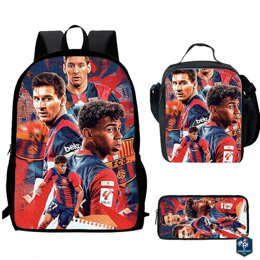 Ensemble Cartable Enfant 3 Pièces – Sac à Dos, Sac Repas, Trousse foot