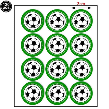 120pcs Soccer Stickers Labels for Paper Bags Helmet Scrapbooking Football Party Favors for Kids Sports Soccer Party Decorations