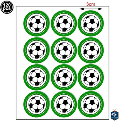 120 Autocollants Football Anniversaire foot