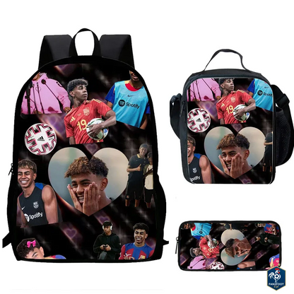 Ensemble Cartable Enfant 3 Pièces – Sac à Dos, Sac Repas, Trousse foot