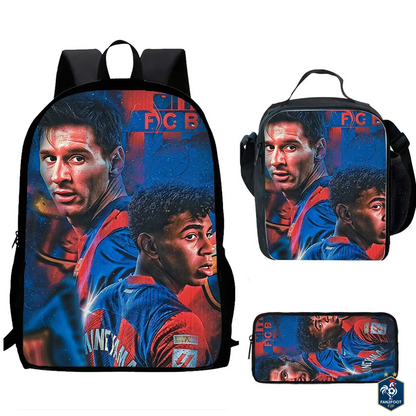 Ensemble Cartable Enfant 3 Pièces – Sac à Dos, Sac Repas, Trousse foot