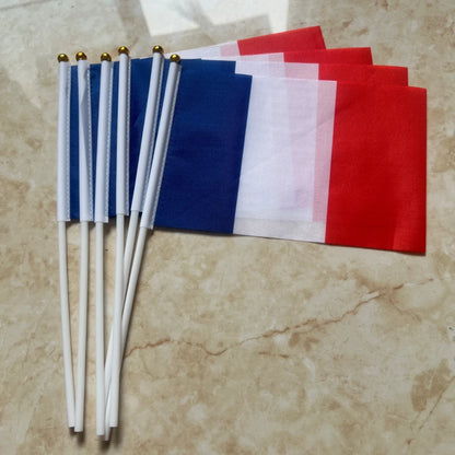 14 * 21cm FR France flags, festivals, celebrations French hands wave the national flag