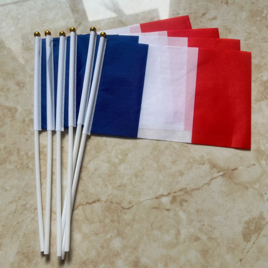 14 * 21cm FR France flags, festivals, celebrations French hands wave the national flag