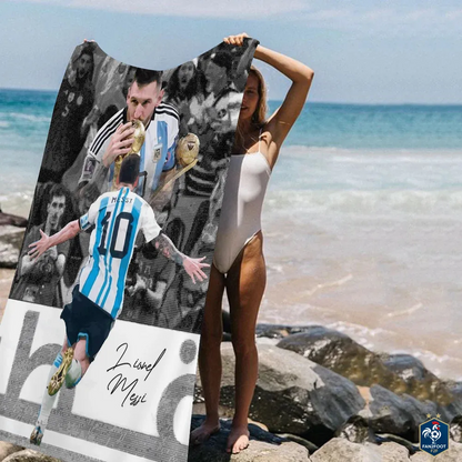 Serviette piscine Messi foot